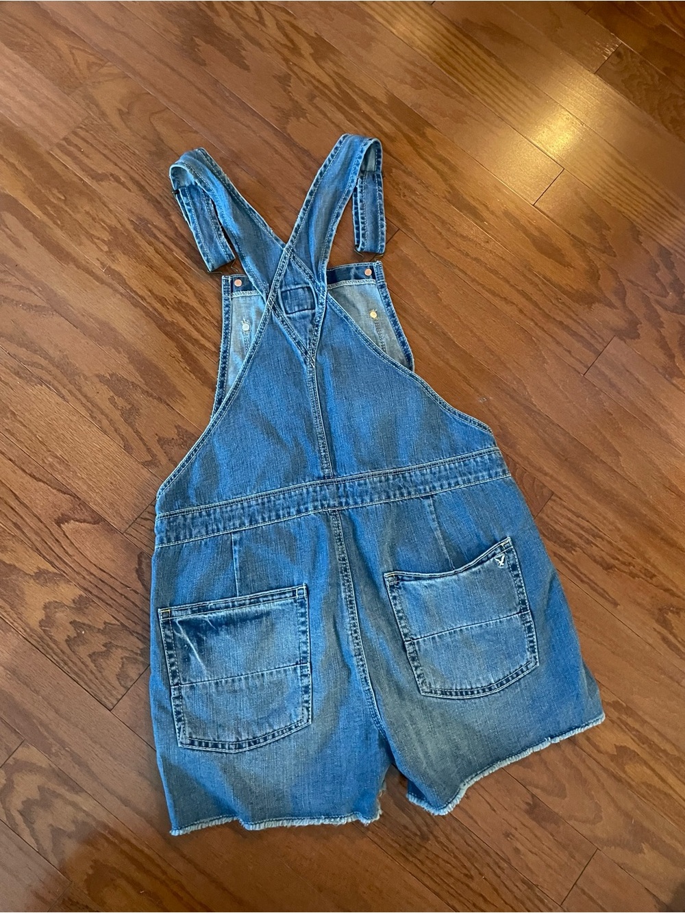 American Eagle Outfitters Blue Denim Short Overalls - Picture 2 of 3